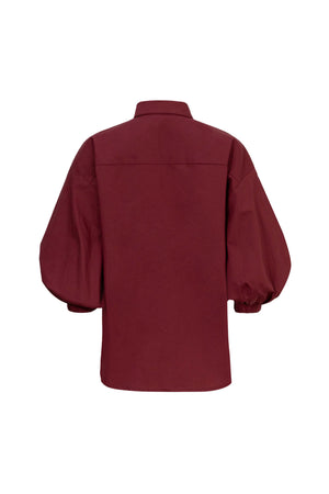 Lucia Puff-Sleeve Button-Down Camisa 752977VIN
