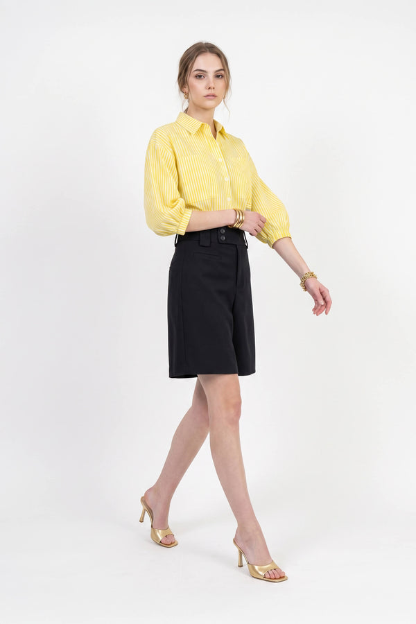 Lucia Puff-Sleeve Button-Down Camisa 752977AMA