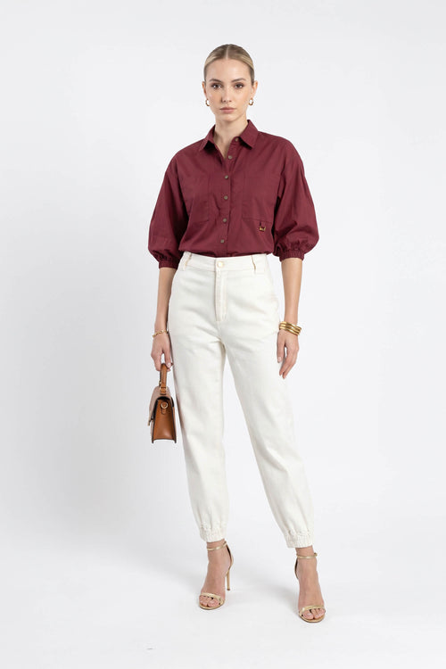Emma Elastic-Cuff High-Waisted Pantalón 731146HUE