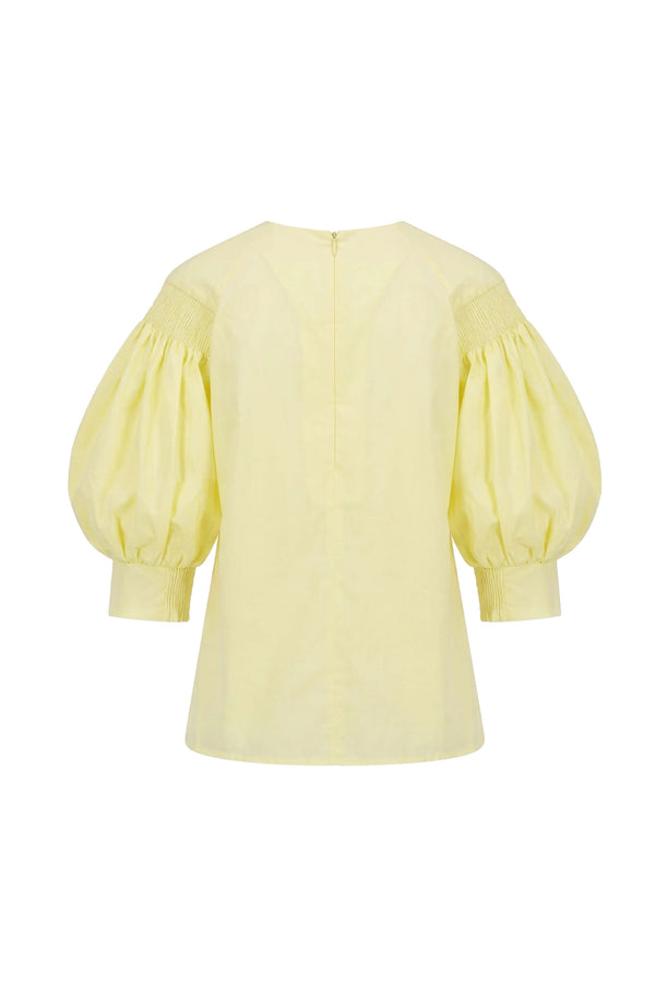 Valeria Puff Sleeve Keyhole Blusa 752981 AMA