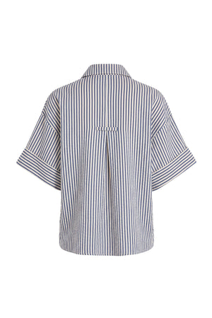 Alexa Striped Short Sleeve Blusa 752982 DEN