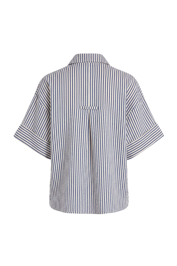 Alexa Striped Short Sleeve Blusa 752982 DEN
