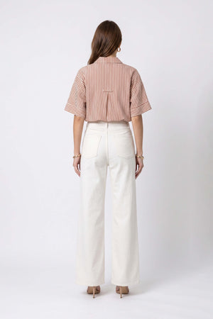 Adelina High-Waist Wide-Leg Pantalón 731151 HUE