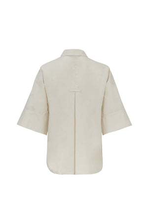 Camila One-Shoulder Smocked-Cuff Blusa 752992CRE