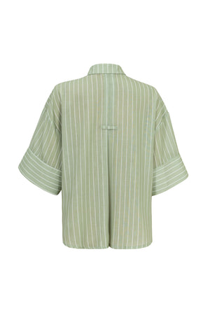 Camila One-Shoulder Smocked-Cuff Blusa 752992