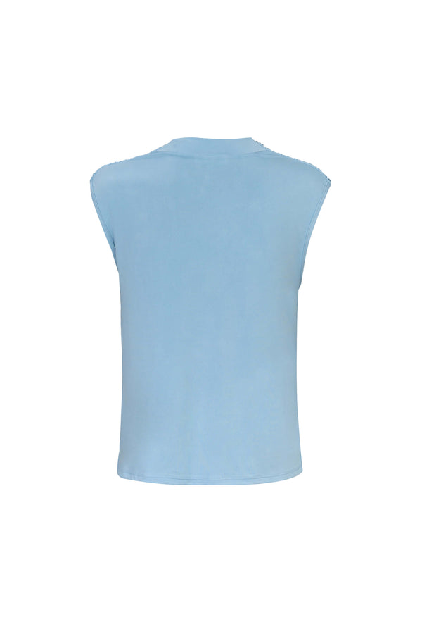 Martina Cowl-Neck Sleeveless Blusa 752993