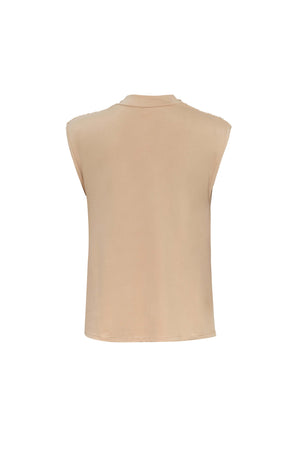 Martina Cowl-Neck Sleeveless Blusa 752993