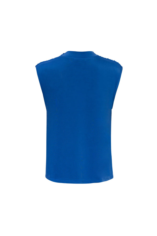 Martina Cowl-Neck Sleeveless Blusa 752993