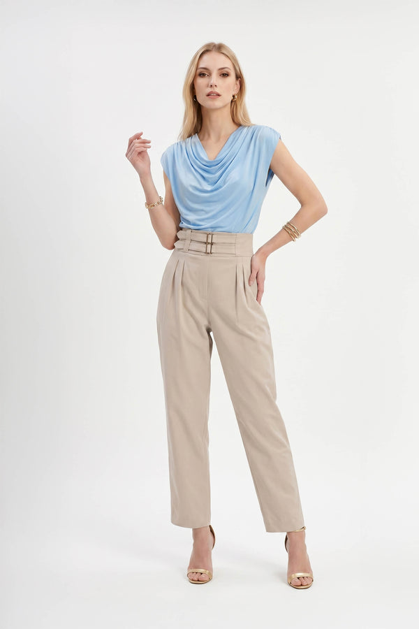 Martina Cowl-Neck Sleeveless Blusa 752993