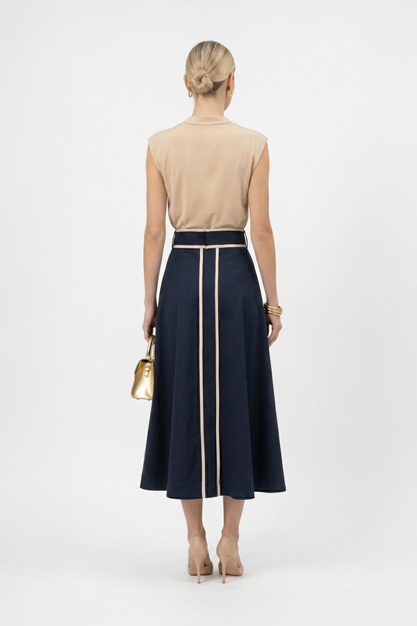 Martina Cowl-Neck Sleeveless Blusa 752993
