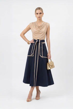 Martina Cowl-Neck Sleeveless Blusa 752993