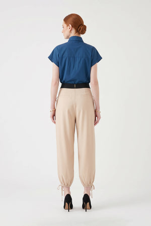 Cassandra Contrast Waistband Drawstring Balloon Pantalón 532182 CRE