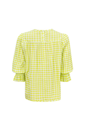Viviana Wide-Collar Bishop-Sleeve Blusa 752996