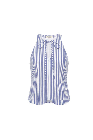 Adela Halter Zipper-Front Blusa 752998