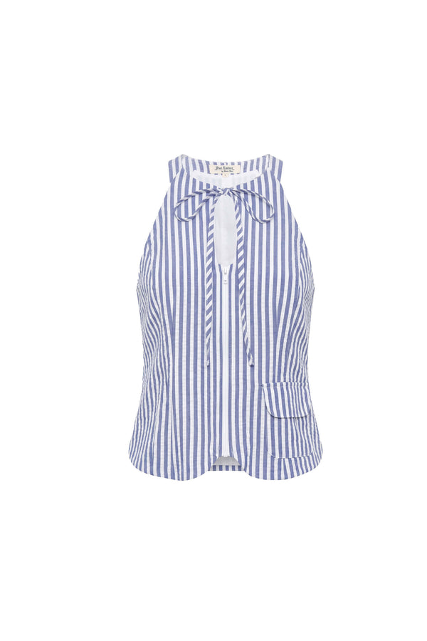 Adela Halter Zipper-Front Blusa 752998