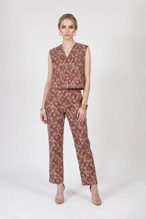 Gala Printed Buttoned Chaleco 753000 CAF