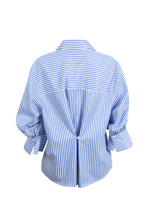 Gala Striped Puff Sleeve Camisa 753011 AZU