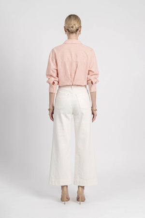 Gala Striped Puff Sleeve Camisa 753011 ROS