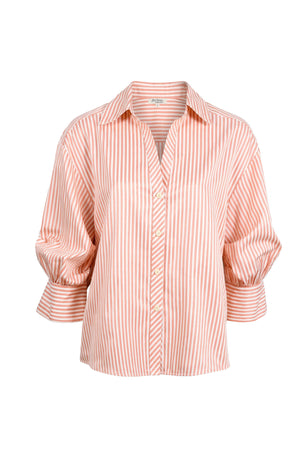 Gala Striped Puff Sleeve Camisa 753011 ROS