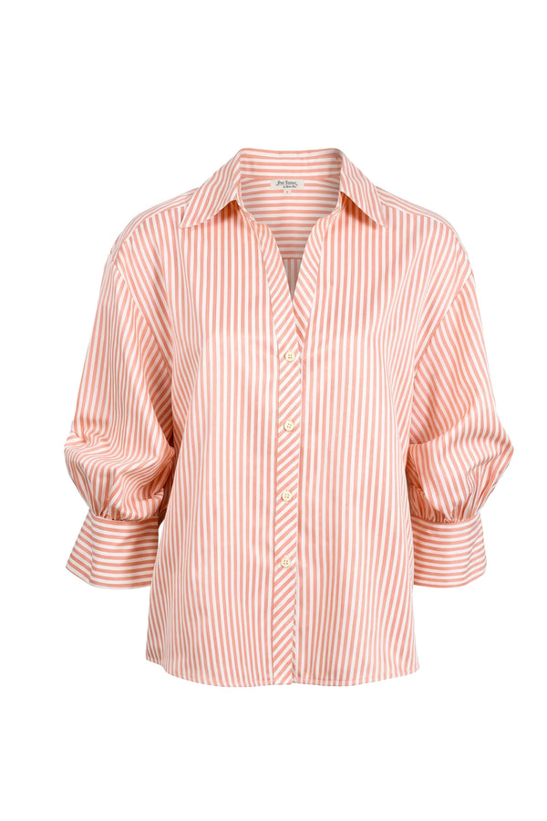 Gala Striped Puff Sleeve Camisa 753011 ROS