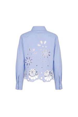 Nicoletta Eyelet Cutout Shirt Blusa 753034 AZU