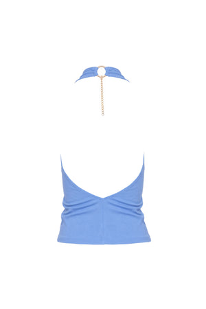 Sofía Halter Cowl-Neck Backless Blusa 753039 PER
