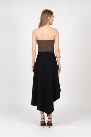 Camila High-Waist Asymmetric Midi Falda 541375 NEG