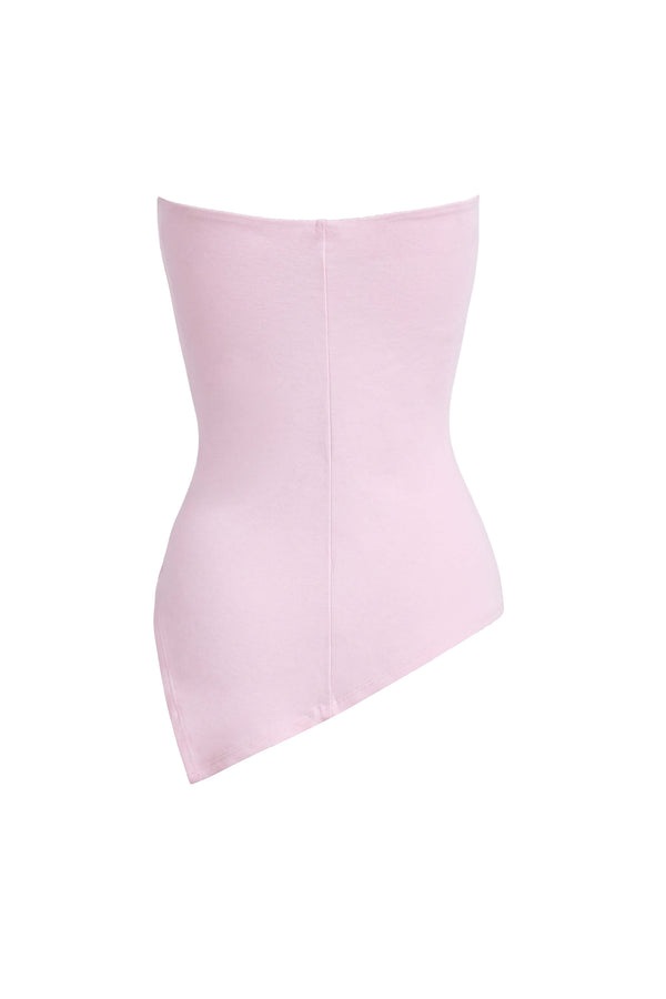 Alexa Asymmetrical Strapless White Top 753045 ROS