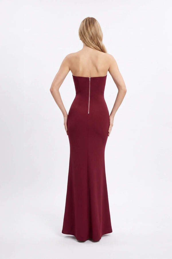 *Martina Crystal Embellished Plunge Maxi Vestido 820133 VIN