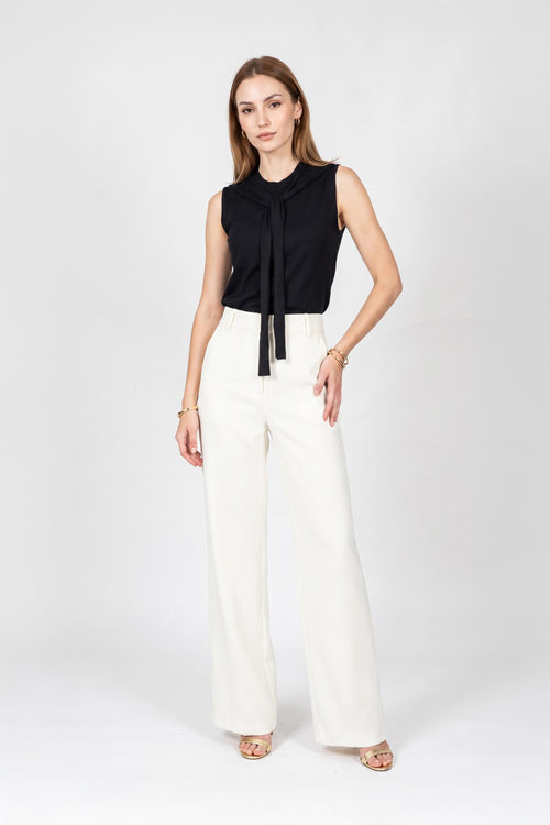 *Olimpia Sleeveless Tie Detail Blusa (Solo Blusa) 850110 NEG