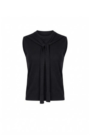*Olimpia Sleeveless Tie Detail Blusa (Solo Blusa) 850110 NEG