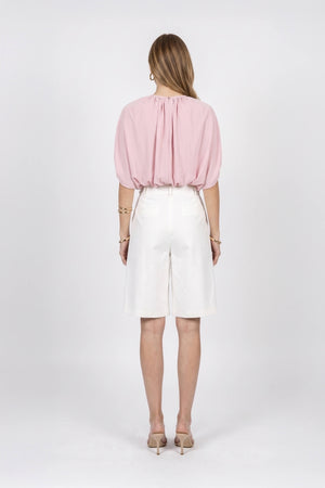 Olimpia High-Waist Pleated Bermudas (Solo Bermuda) 830047 HUE