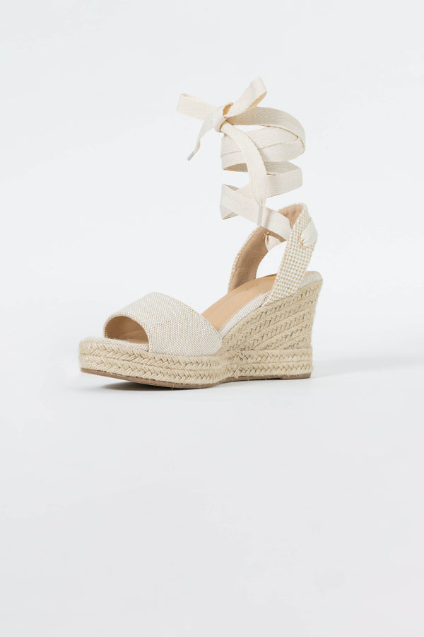 Inés Lace-Up Wedge Sandalias
