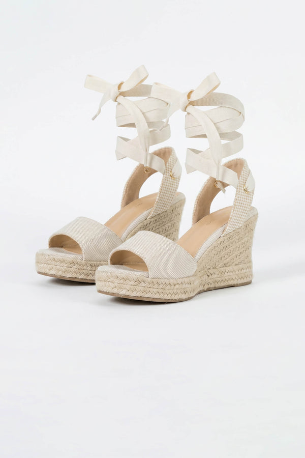 Inés Lace-Up Wedge Sandalias