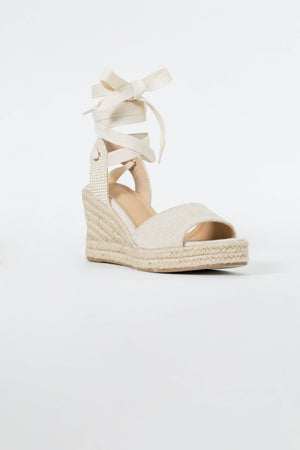 Inés Lace-Up Wedge Sandalias