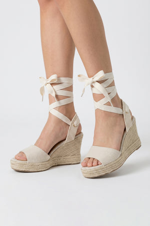 Inés Lace-Up Wedge Sandalias