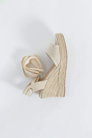 Inés Lace-Up Wedge Sandalias