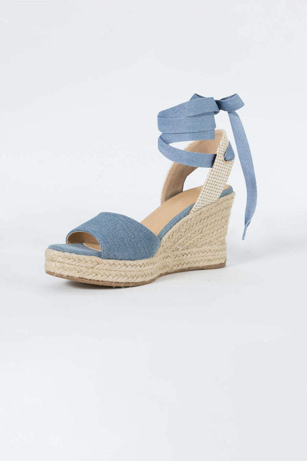 Inés Lace-Up Wedge Sandalias