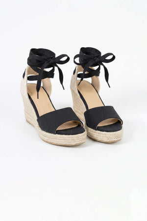 Inés Lace-Up Wedge Sandalias