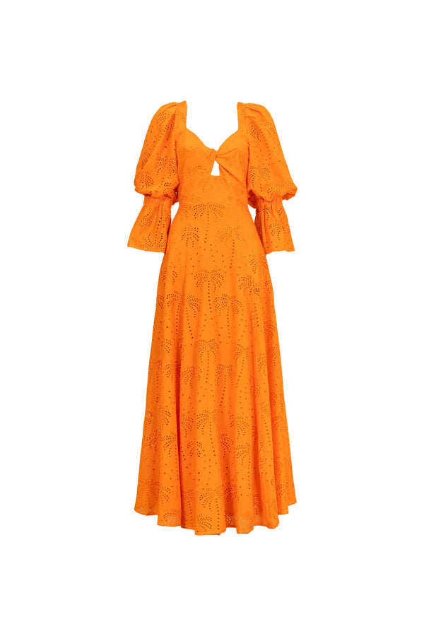 Aaliyah Eyelet Maxi Vestido - Reina Diaz