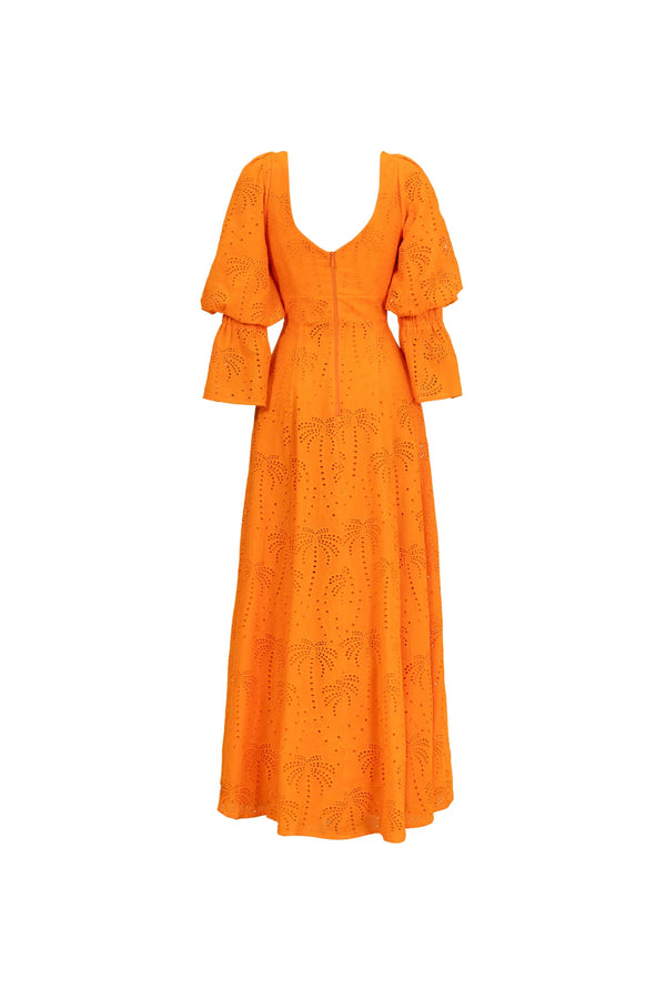 Aaliyah Eyelet Maxi Vestido - Reina Diaz