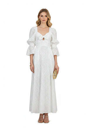 Aaliyah Eyelet Maxi Vestido 723096 HUE - Reina Diaz