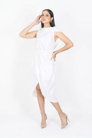 Adaline Asymmetric Midi Vestido - Reina Diaz