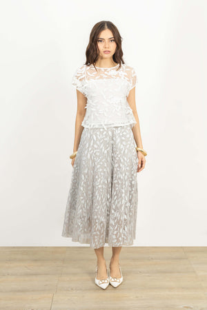 Adalyn Embroidered Tulle Top - Reina Diaz