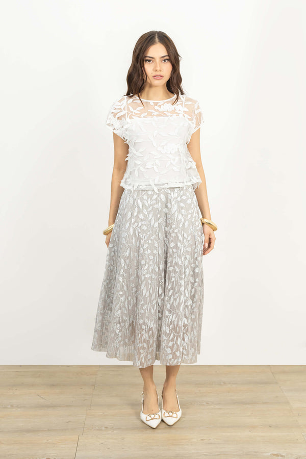 Adalyn Embroidered Tulle Top - Reina Diaz