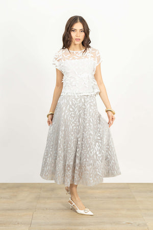 Adalyn Embroidered Tulle Top 554191 NEG/FLO/BEI/BCO - Reina Diaz