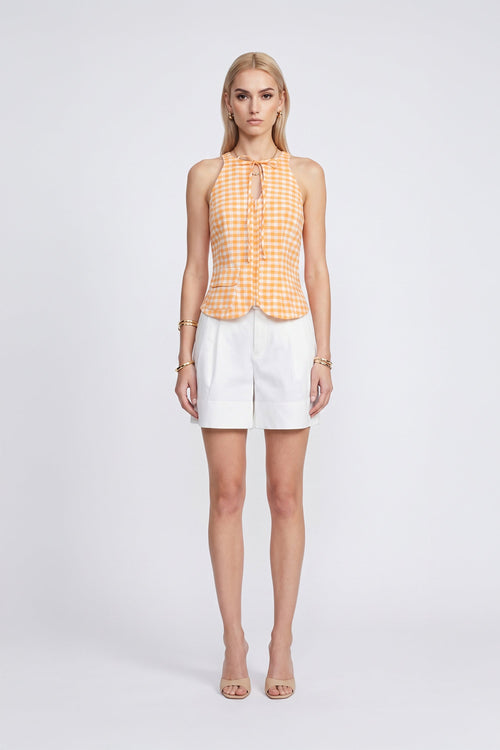 Adela Halter Zipper-Front Blusa 752998 - Reina Diaz