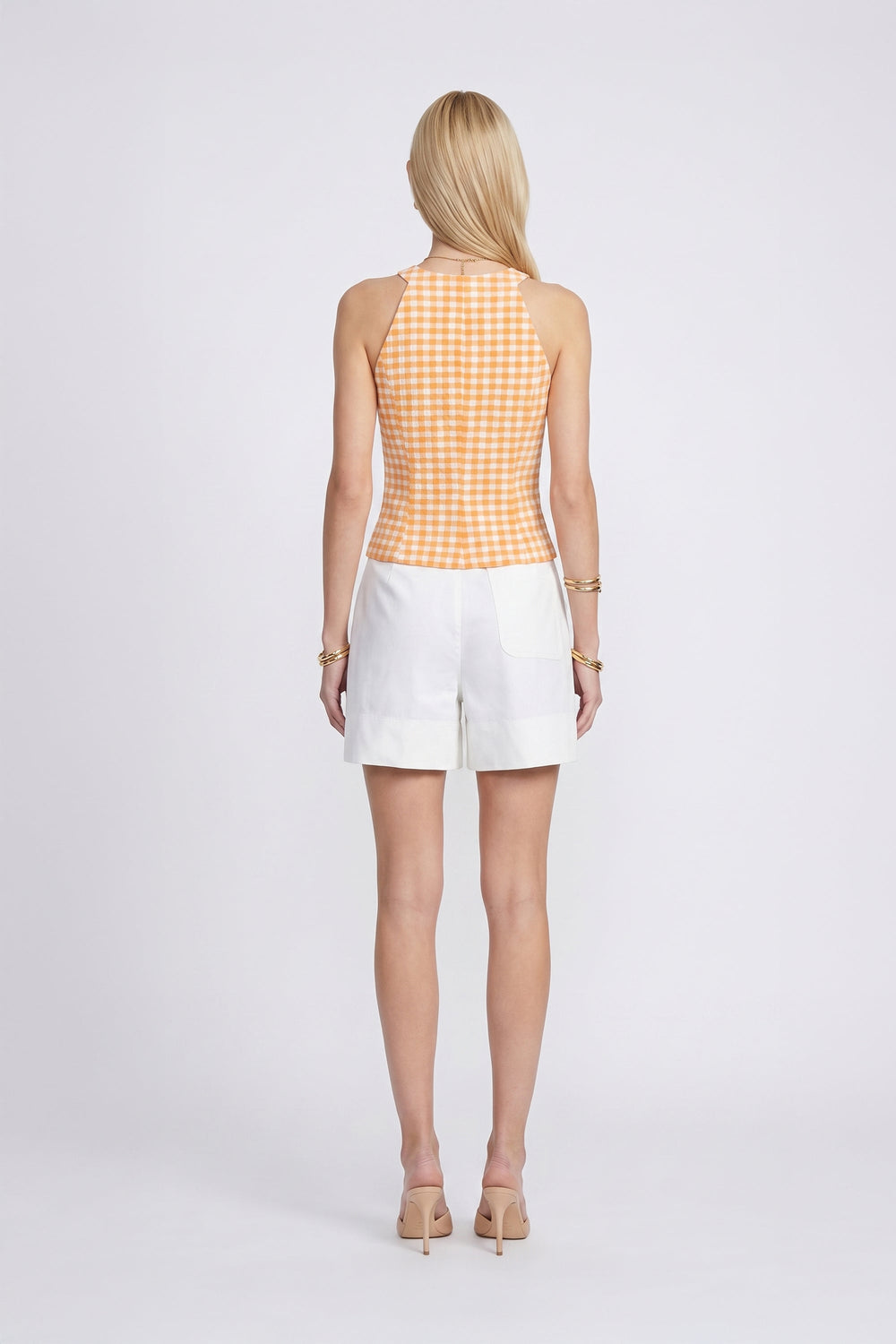 Adela Halter Zipper-Front Blusa 752998 - Reina Diaz
