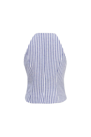 Adela Halter Zipper-Front Blusa 752998NAR/REY - Reina Diaz