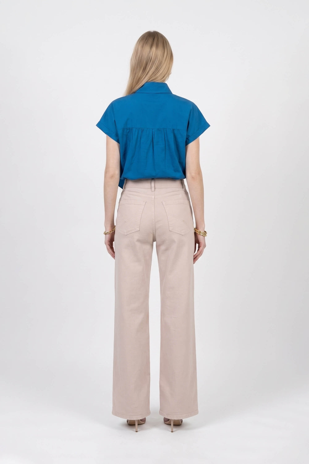Adelina High-Waist Wide-Leg Pantalón 731151 ARE - Reina Diaz